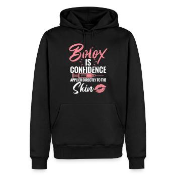 Botox Ist Selbstvertrauen, Das Direkt Auf Die Haut - Männer Premium Bio Hoodie - Schwarz - Vorne - Nico (187cm)