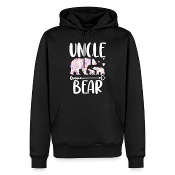 Oncle Ours - Sweat à capuche Premium bio Homme - noir - Devant - Nico (187cm)