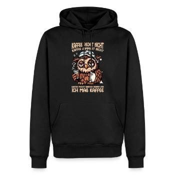 Le café ne parle pas, hibou : le sarcasme du buveur de café - Sweat à capuche Premium bio Homme - noir - Devant - Nico (187cm)