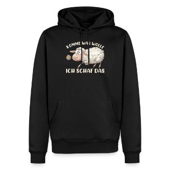 Komme Was Wolle Ich Schaf Das Motivierender - Männer Premium Bio Hoodie - Schwarz - Vorne - Nico (187cm)