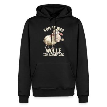 Komme Was Wolle Ich Schaf Das Motivierender - Männer Premium Bio Hoodie - Schwarz - Vorne - Nico (187cm)