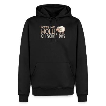Komme Was Wolle Ich Schaf Das Motivierender - Männer Premium Bio Hoodie - Schwarz - Vorne - Nico (187cm)