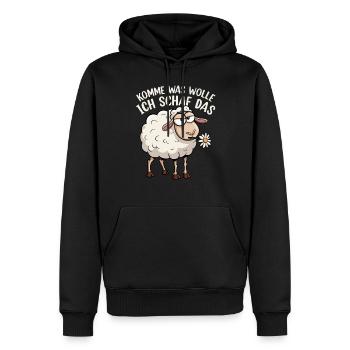 Komme Was Wolle Ich Schaf Das Motivierender - Männer Premium Bio Hoodie - Schwarz - Vorne - Nico (187cm)