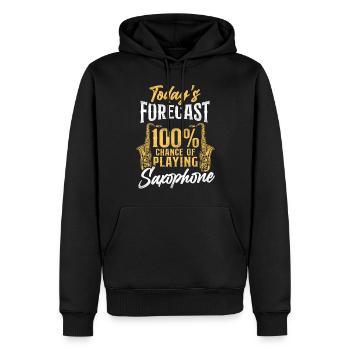 Saxophone Today's Forecast 100% - Männer Premium Bio Hoodie - Schwarz - Vorne - Nico (187cm)