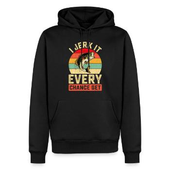 Pêche drôle pour les hommes pêcheur papa fête des pères - Sweat à capuche Premium bio Homme - noir - Devant - Nico (187cm)