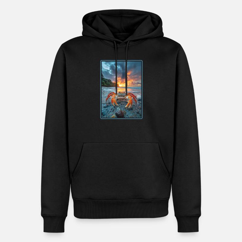 Crabe Crabe - Sweat à capuche Premium bio Homme - noir