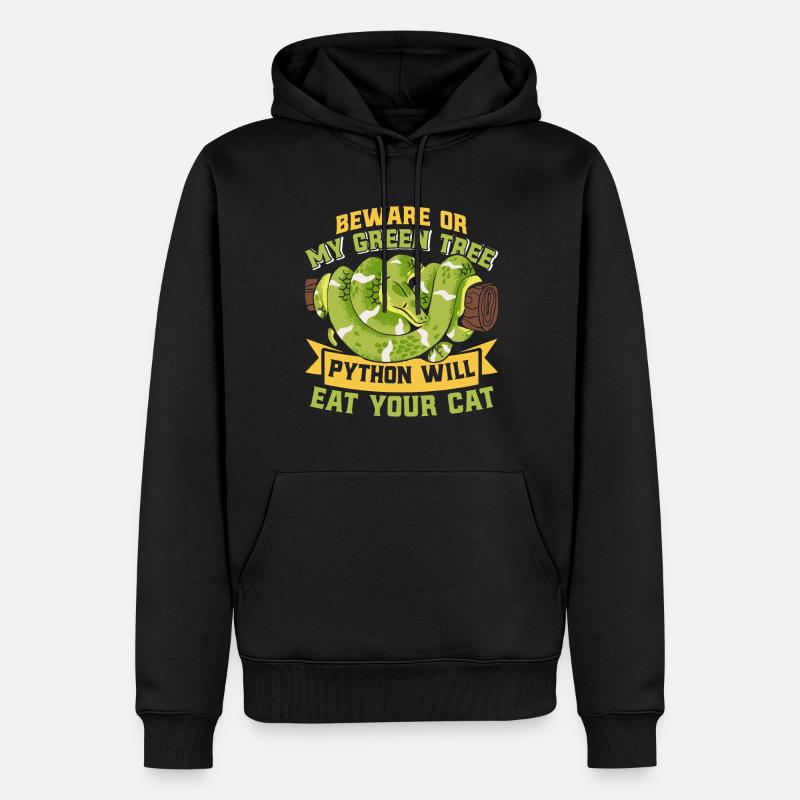 Green Tree Python - Men’s Premium Organic Hoodie - black