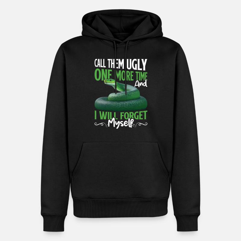 Green Tree Python - Männer Premium Bio Hoodie - Schwarz