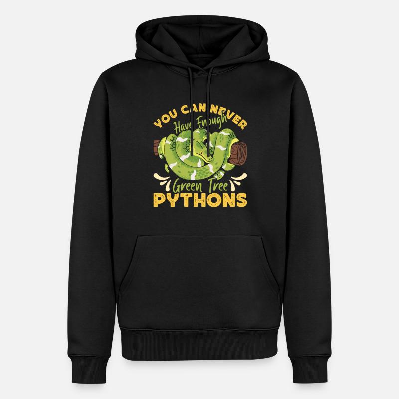 Green Tree Python - Men’s Premium Organic Hoodie - black