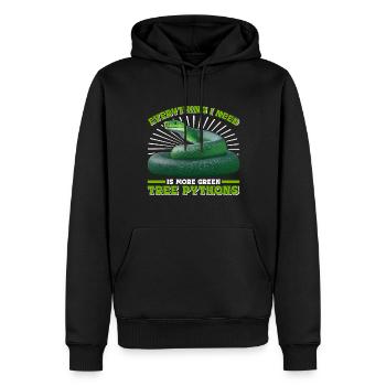 Green Tree Python - Men’s Premium Organic Hoodie - black - Front - Nico (187cm)