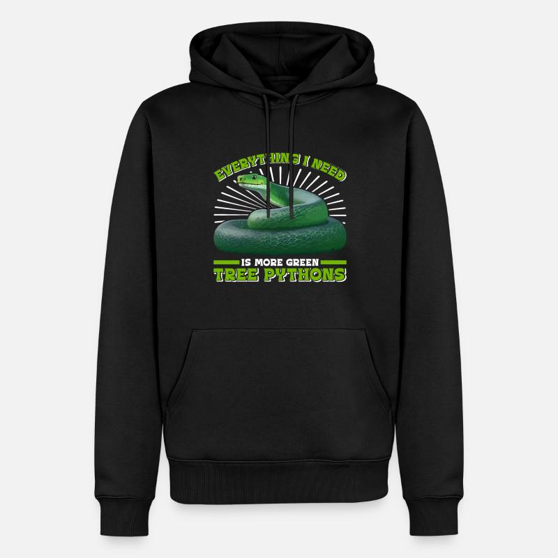 Green Tree Python - Men’s Premium Organic Hoodie - black
