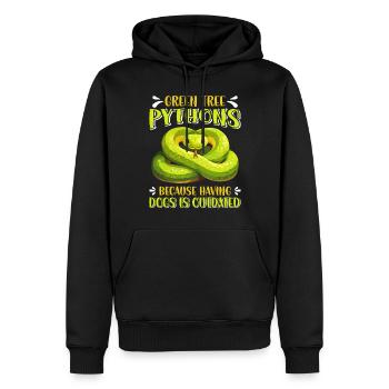 Green Tree Python - Men’s Premium Organic Hoodie - black - Front - Nico (187cm)