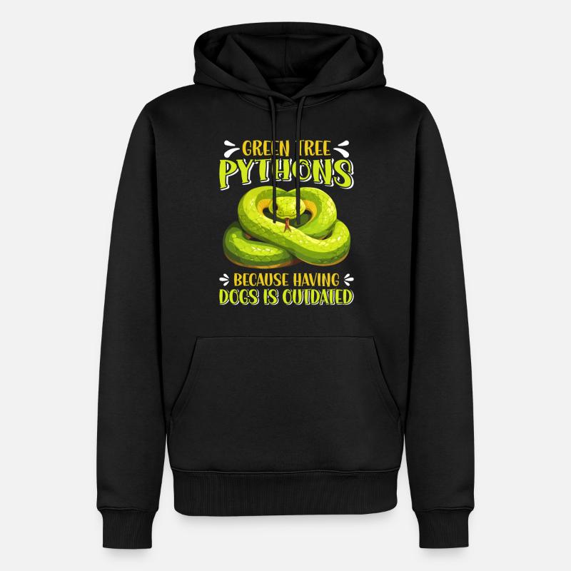 Python arborescent vert - Sweat à capuche Premium bio Homme - noir