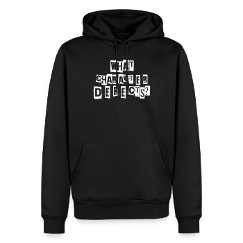 Quels défauts de caractère Alcool sec - Sweat à capuche Premium bio Homme - noir - Devant - Nico (187cm)