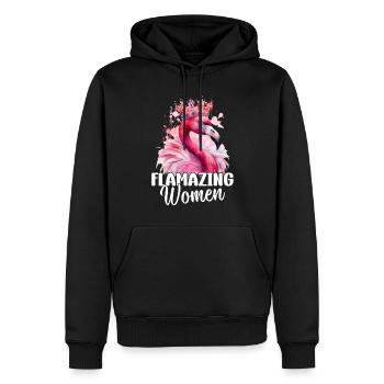 Flamazing Women - Pink Flamingo Lover Flamingo - Männer Premium Bio Hoodie - Schwarz - Vorne - Nico (187cm)