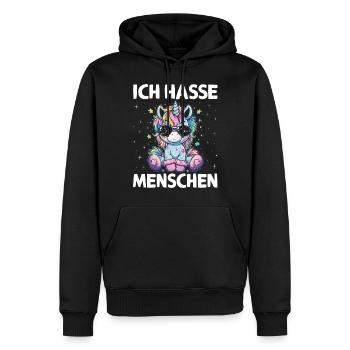 Süßes Einhorn, Bunte Einhörner - Männer Premium Bio Hoodie - Schwarz - Vorne - Nico (187cm)