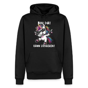 Süßes Einhorn, Bunte Einhörner - Männer Premium Bio Hoodie - Schwarz - Vorne - Nico (187cm)