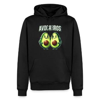 Brüder, Freunde, Kumpels, Zwillinge, AVOCABROS - Männer Premium Bio Hoodie - Schwarz - Vorne - Nico (187cm)