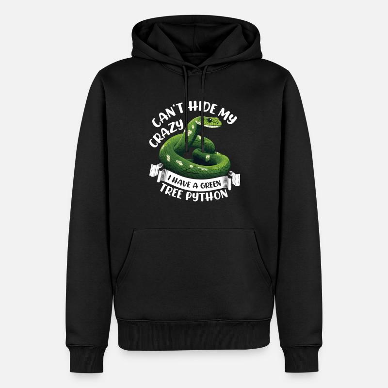 Python arborescent vert - Sweat à capuche Premium bio Homme - noir