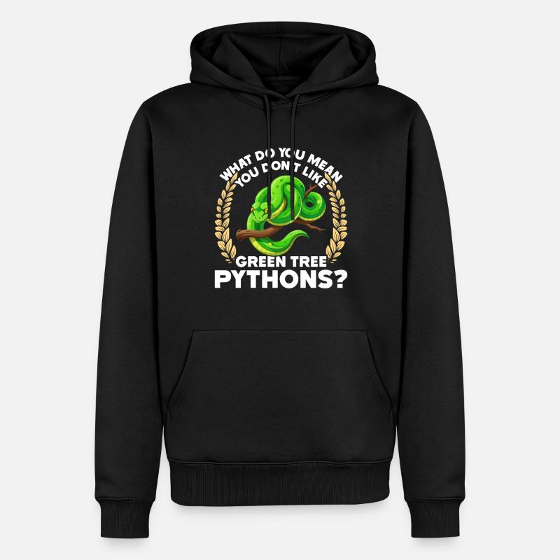 Python arborescent vert - Sweat à capuche Premium bio Homme - noir