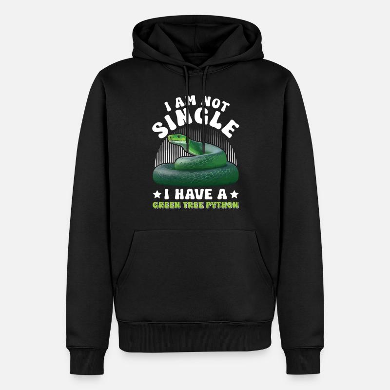 Green Tree Python - Männer Premium Bio Hoodie - Schwarz
