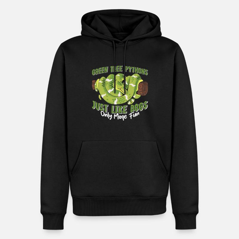 Green Tree Python - Men’s Premium Organic Hoodie - black