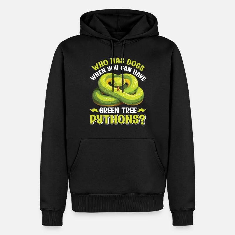 Green Tree Python - Men’s Premium Organic Hoodie - black