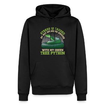 Green Tree Python - Men’s Premium Organic Hoodie - black - Front - Nico (187cm)