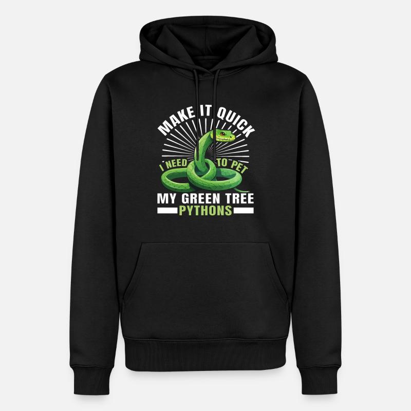 Green Tree Python - Men’s Premium Organic Hoodie - black