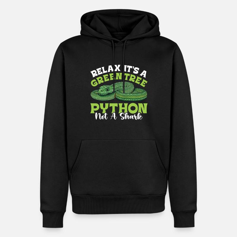 Green Tree Python - Männer Premium Bio Hoodie - Schwarz