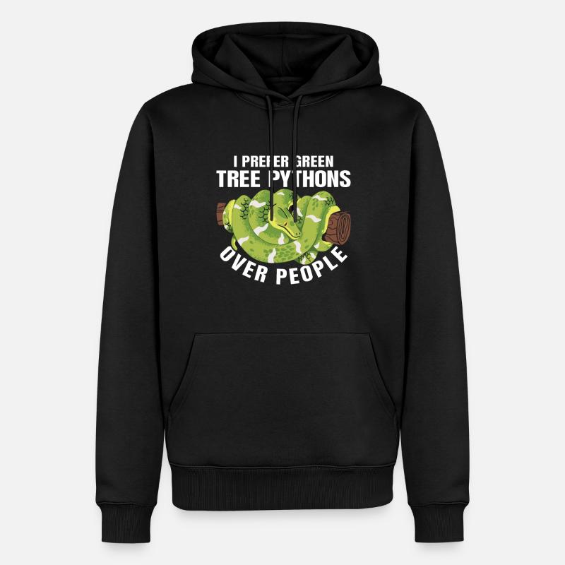 Python arborescent vert - Sweat à capuche Premium bio Homme - noir
