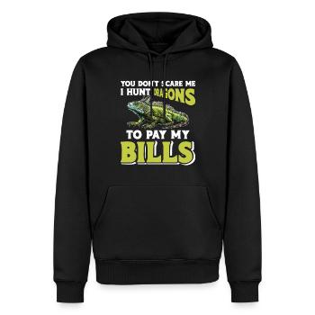 Iguana lustiger Spruch - Männer Premium Bio Hoodie - Schwarz - Vorne - Nico (187cm)