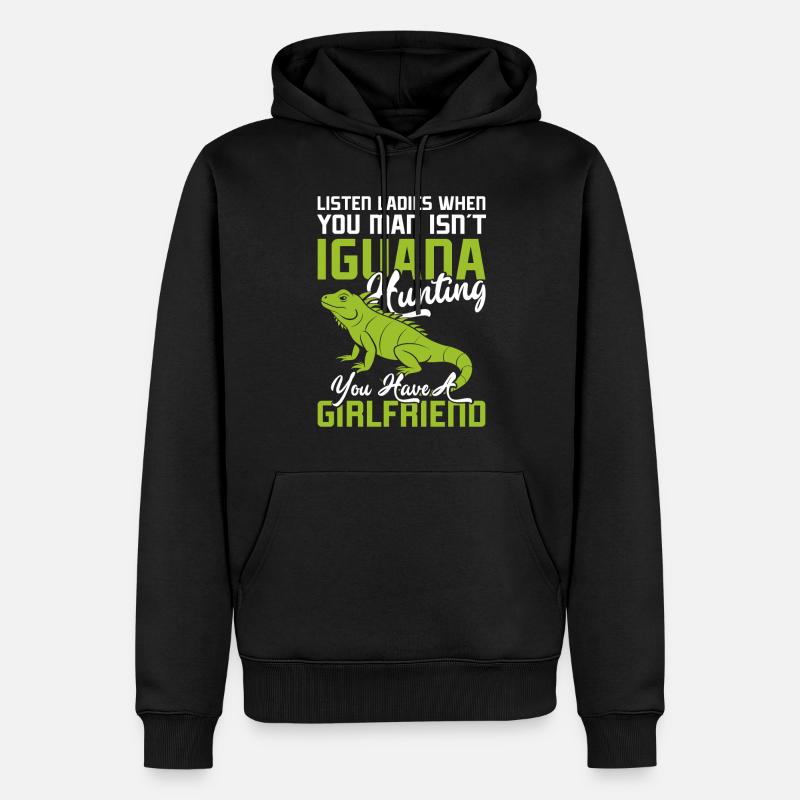 Iguana lustiger Spruch - Männer Premium Bio Hoodie - Schwarz