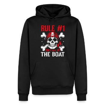 Rule 1 Don't Fall Off The Boat Aargh Crossbone - Men’s Premium Organic Hoodie - black - Front - Nico (187cm)