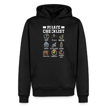Liste de contrôle pirate Aargh Capitaine de navire franchi - Sweat à capuche Premium bio Homme - noir - Devant - Nico (187cm)