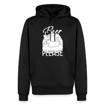 Party Flamingo Beer please Funny Flamingo - Männer Premium Bio Hoodie - Schwarz - Vorne - Nico (187cm)