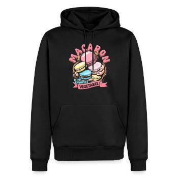 Macaron Macaron Boulanger Pâtissier - Sweat à capuche Premium bio Homme - noir - Devant - Nico (187cm)