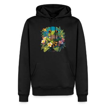 Grenouilles Grenouilles - Sweat à capuche Premium bio Homme - noir - Devant - Nico (187cm)