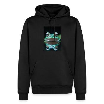 Grenouilles Grenouilles - Sweat à capuche Premium bio Homme - noir - Devant - Nico (187cm)