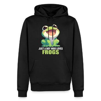 Frosch Frösche - Männer Premium Bio Hoodie - Schwarz - Vorne - Nico (187cm)
