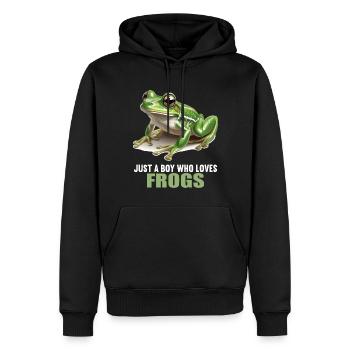 Grenouilles Grenouilles - Sweat à capuche Premium bio Homme - noir - Devant - Nico (187cm)