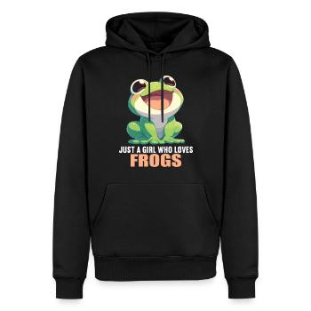 Frosch Frösche - Männer Premium Bio Hoodie - Schwarz - Vorne - Nico (187cm)