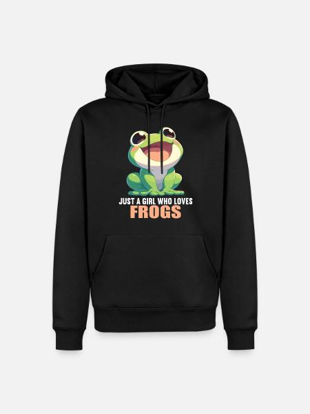 Frosch Frösche - Männer Premium Bio Hoodie - Schwarz