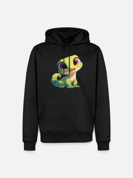 Geckos Gecko - Männer Premium Bio Hoodie - Schwarz