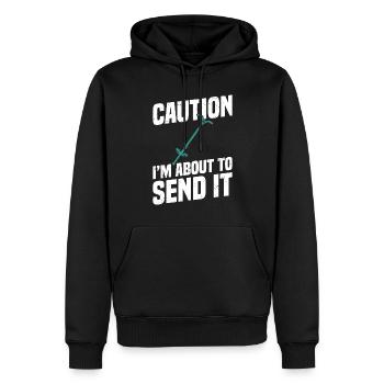Pogo-stick Achtung, Ich Schicke Ihn Gleich - Männer Premium Bio Hoodie - Schwarz - Vorne - Nico (187cm)