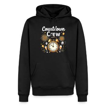 Countdown Crew - Männer Premium Bio Hoodie - Schwarz - Vorne - Nico (187cm)