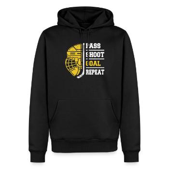 Hockey sur glace, Joueurs de hockey sur glace, Hockey sur glace - Sweat à capuche Premium bio Homme - noir - Devant - Nico (187cm)