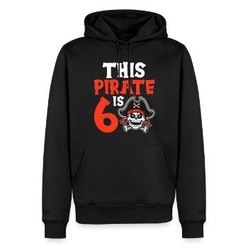 Lustiger Piratengeburtstag 6 Jahre alt Crossbone - Männer Premium Bio Hoodie - Schwarz - Vorne - Nico (187cm)