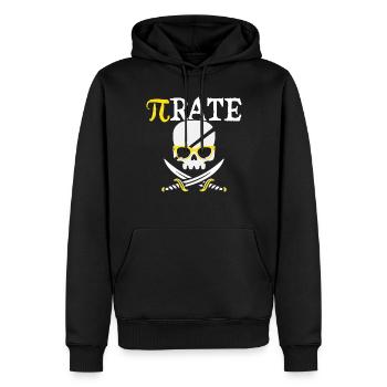 Pi Piraten Mathematik Schatzsuche Kreuzknochen Pi Mathematik - Männer Premium Bio Hoodie - Schwarz - Vorne - Nico (187cm)