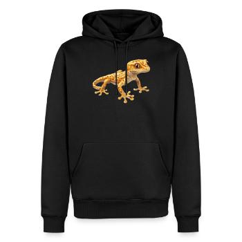 Geckos Gecko - Männer Premium Bio Hoodie - Schwarz - Vorne - Nico (187cm)